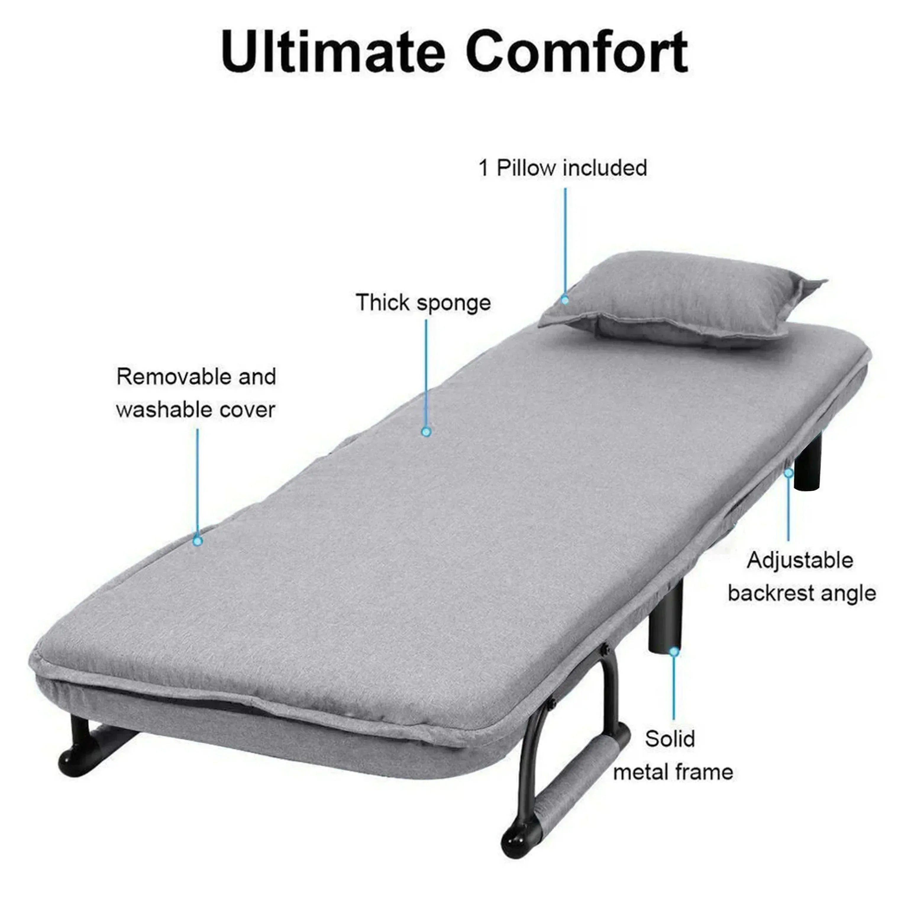 Convertible Sofa Bed Grey