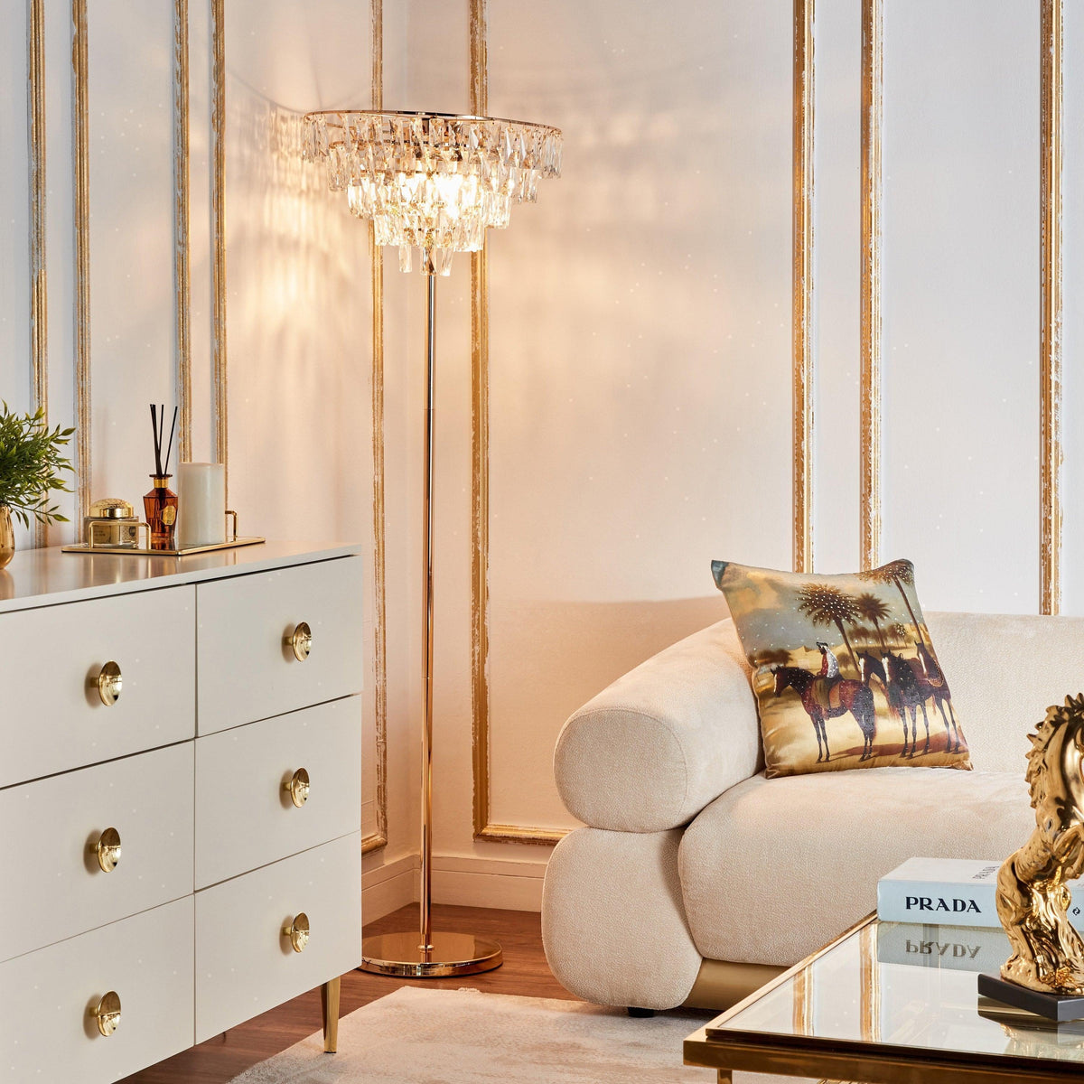 Buy Affordable Luminous Ribbon: Gold Floor Lamp in Dubai - UAE | Cheap Price