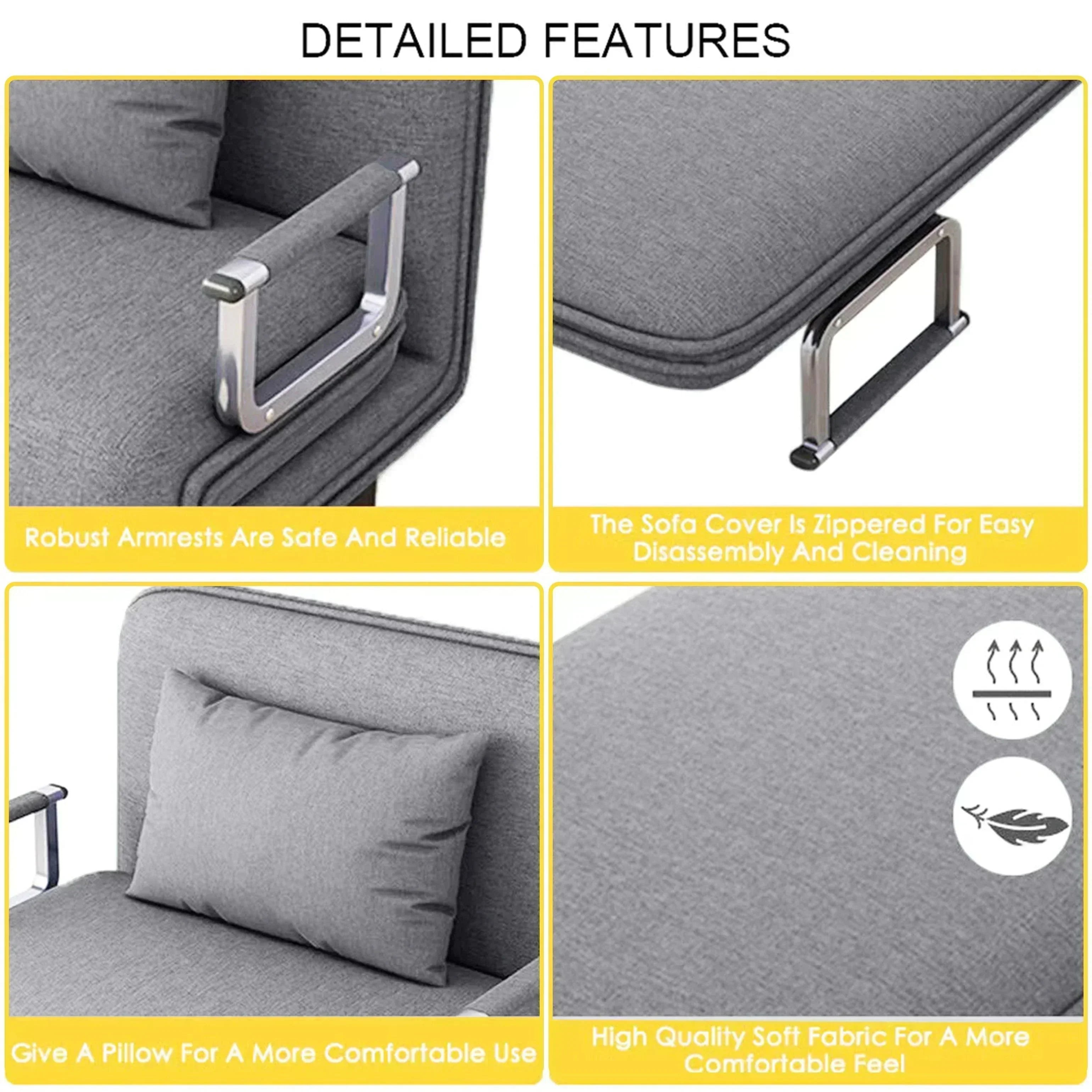 Convertible Sofa Bed Grey