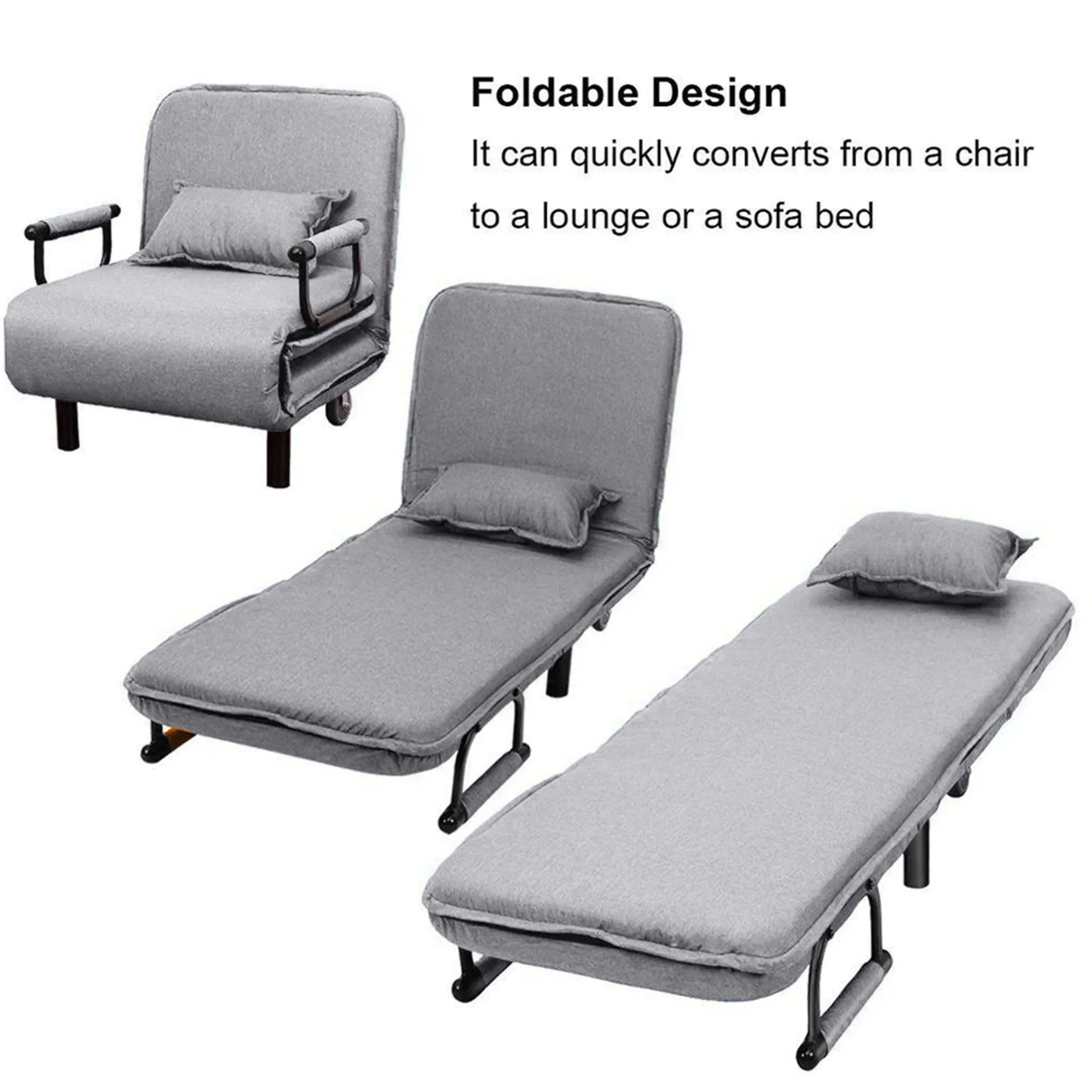 Convertible Sofa Bed Grey