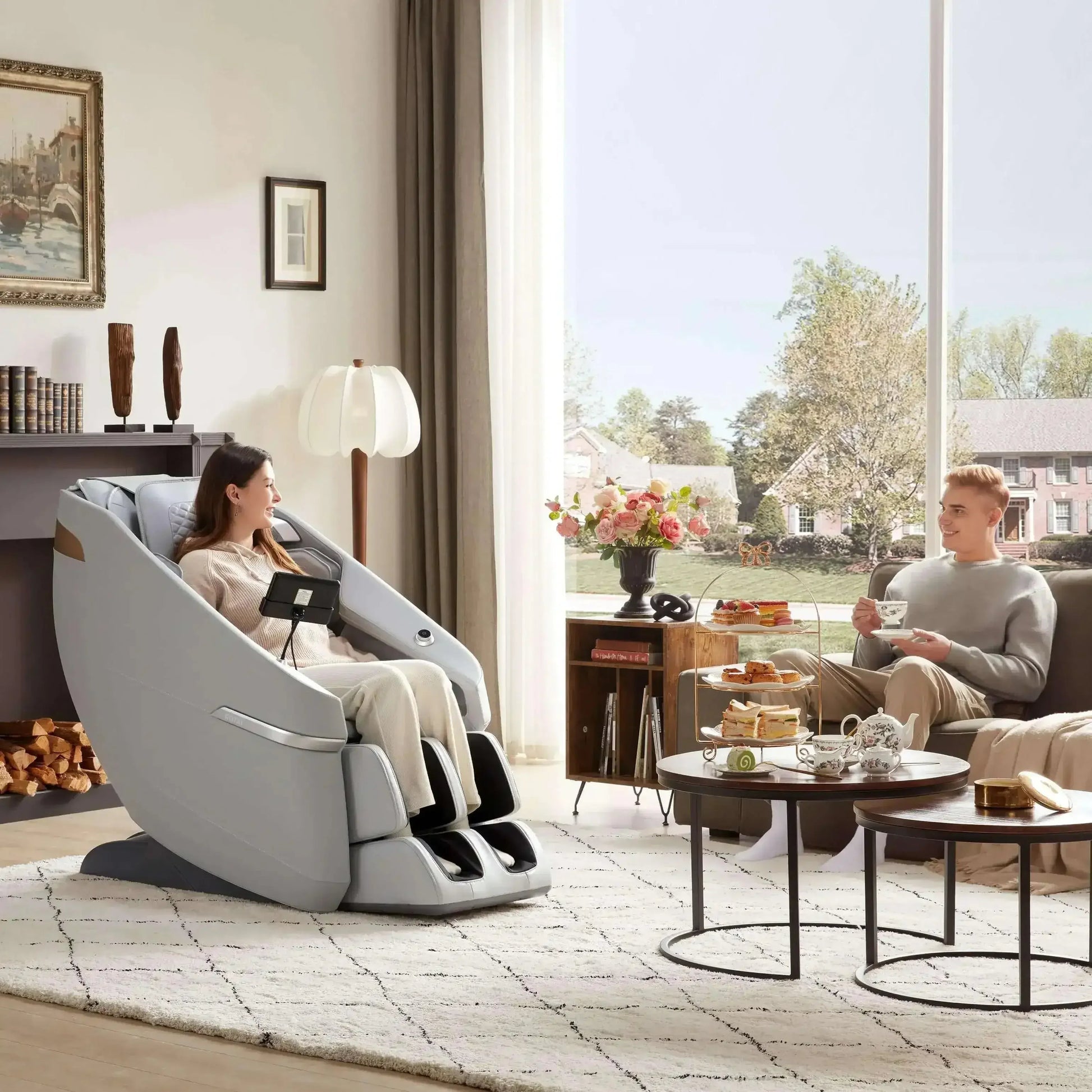 Ekanite 2 in 1 Massage Chair and Sofa (Grey) - Rotai - Best Massage Chair in Dubai UAE - Shop massage chairs in Dubai, UAE, Abu Dhabi