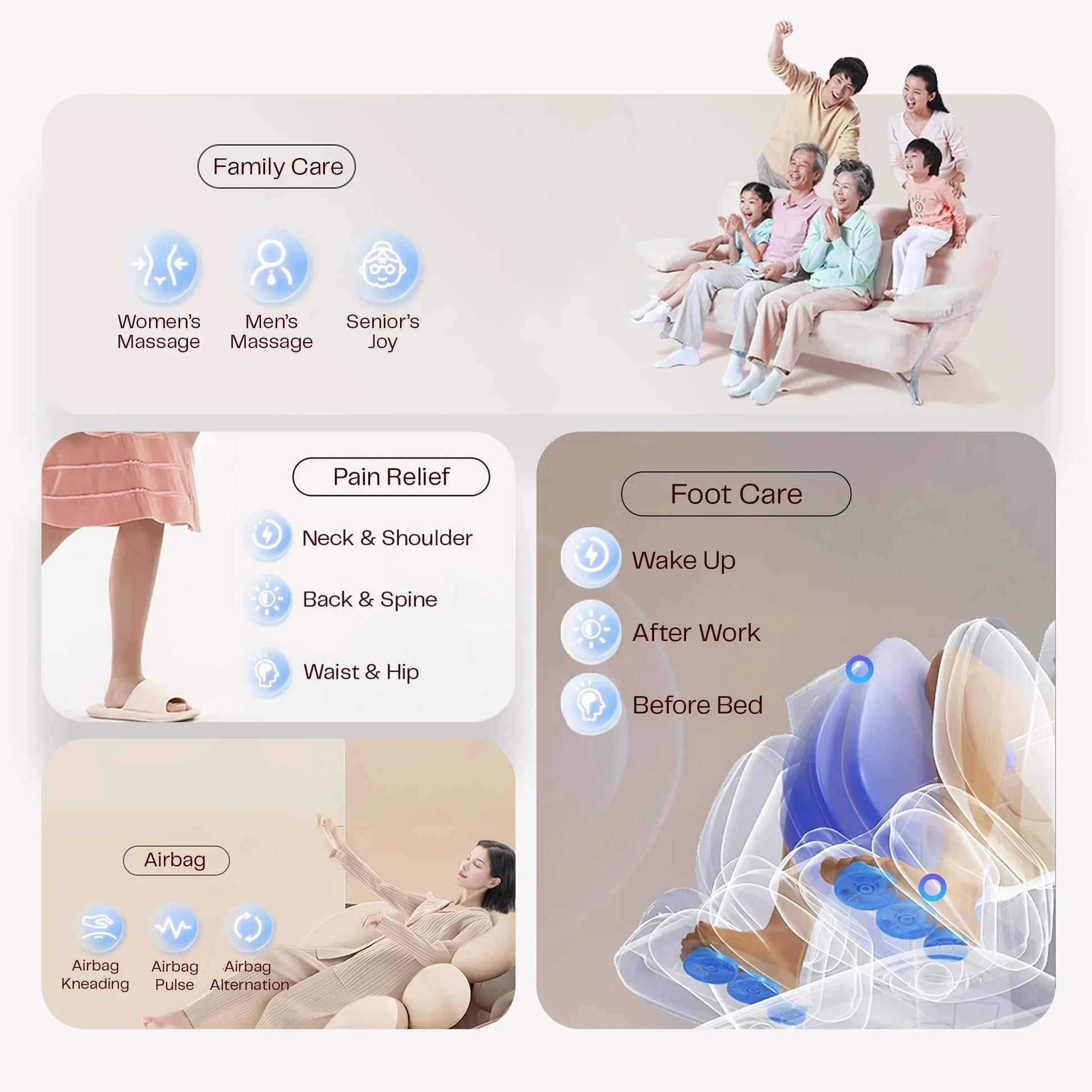 Jazz Recovery Massage Chair (BLUE) - Rotai - Best Massage Chair in Dubai UAE - Shop massage chairs in UAE, Saudi Arabia -Therapy Massage Chairs - Back, Neck, & Leg Pain Relief