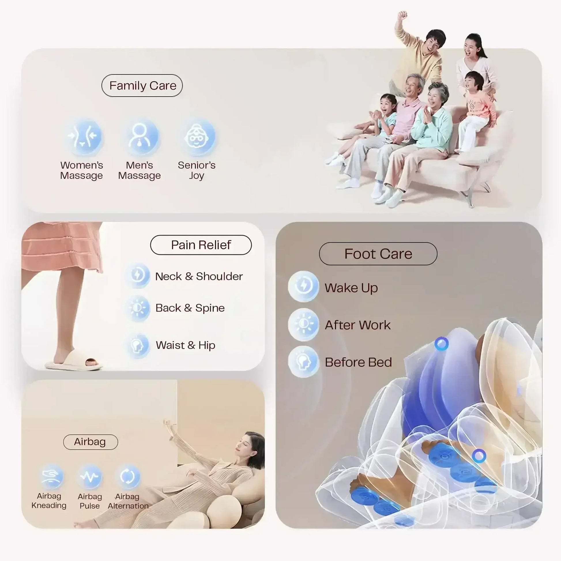 Jazz Recovery Massage Chair (WHITE) - Rotai - Best Massage Chair in Dubai UAE - Shop massage chairs in UAE, Saudi Arabia -Therapy Massage Chairs - Back, Neck, & Leg Pain Relief