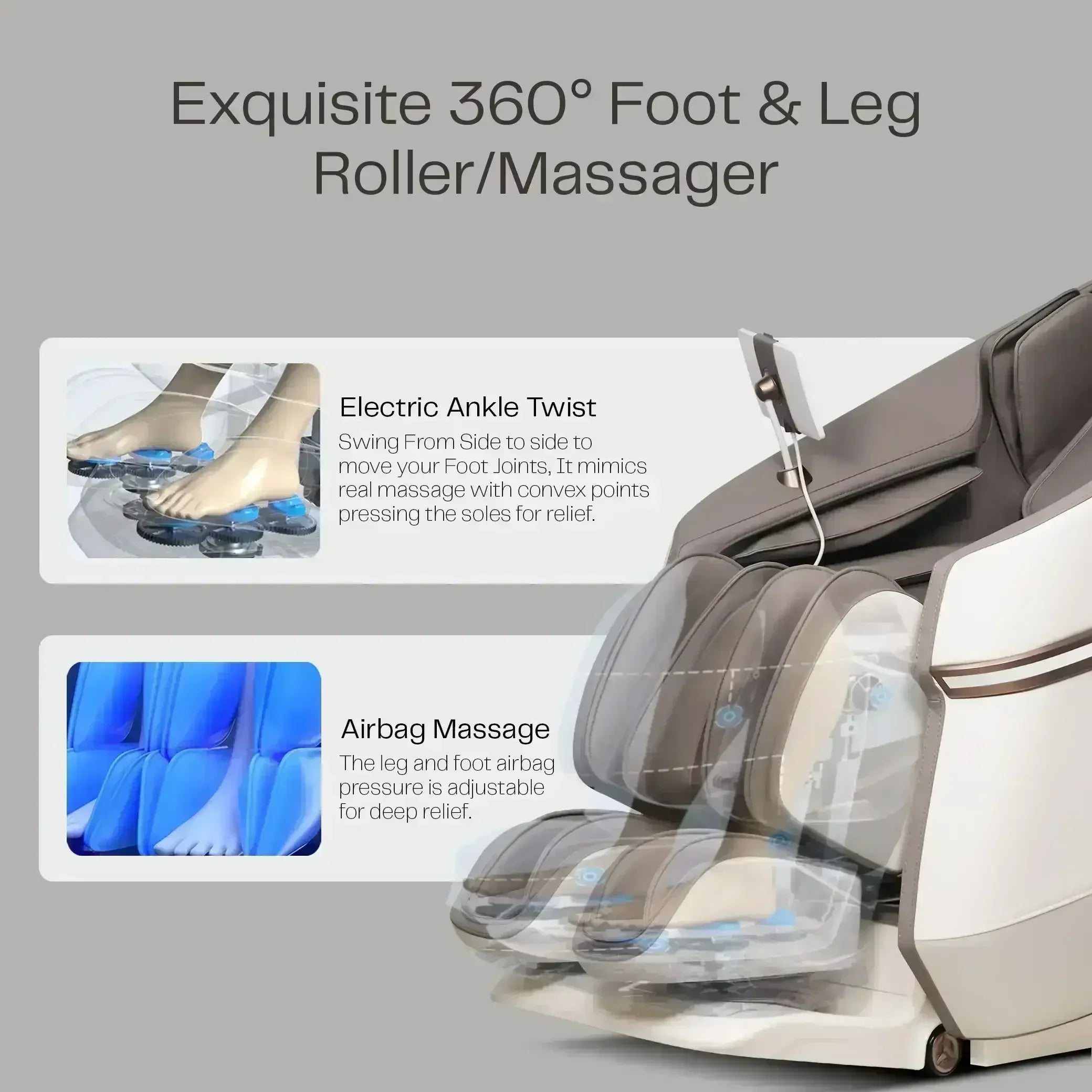 Jazz Recovery Massage Chair (WHITE) - Rotai - Best Massage Chair in Dubai UAE - Shop massage chairs in UAE, Saudi Arabia -Therapy Massage Chairs - Back, Neck, & Leg Pain Relief