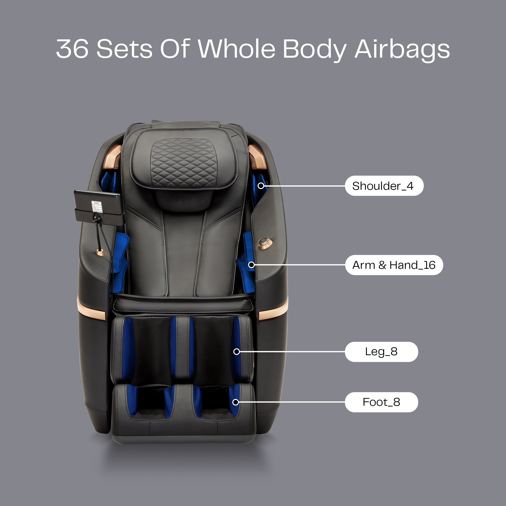 كرسي مساج A37 أسود لتدليك الظهر بعمق وتقنيات احترافية | A37 black back massage chair deep tissue massage