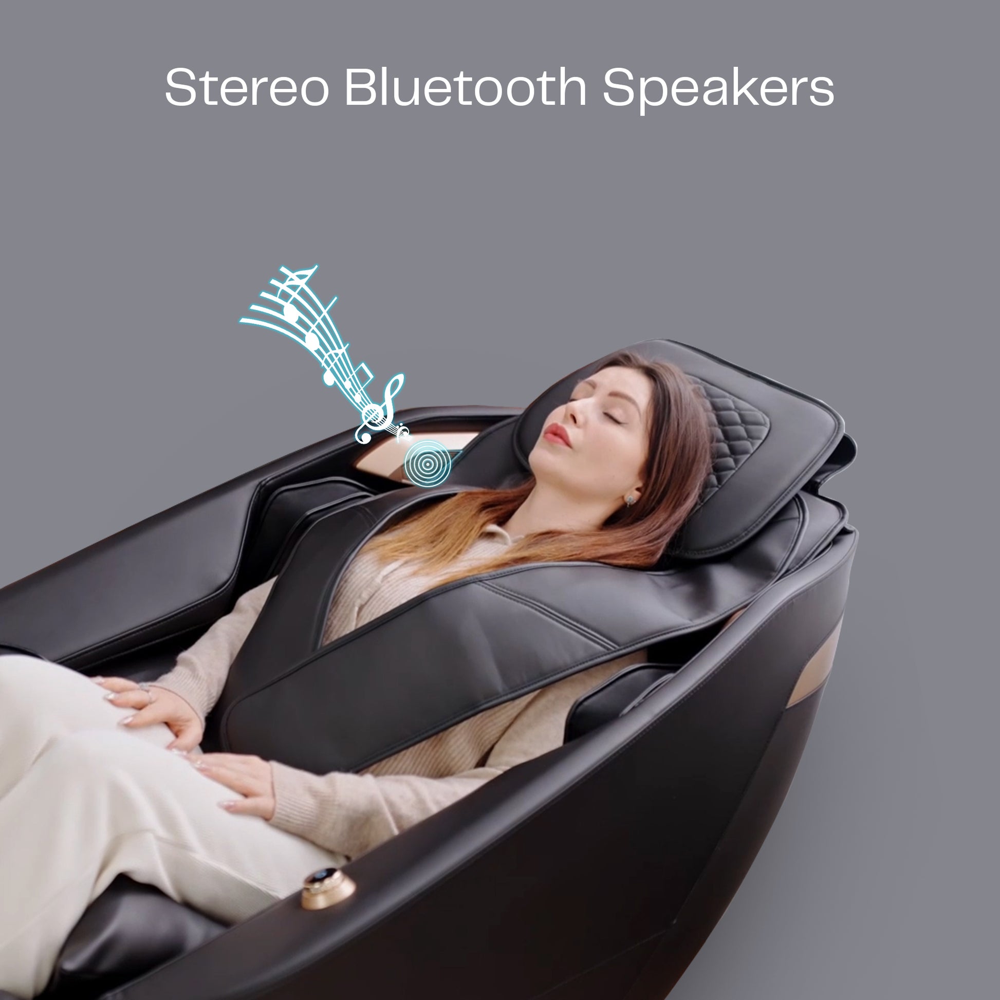 كرسي مساج A37 أسود مع خاصية فحص الجسم الذكي لتجربة دقيقة | A37 black body scan massage chair personalized fit