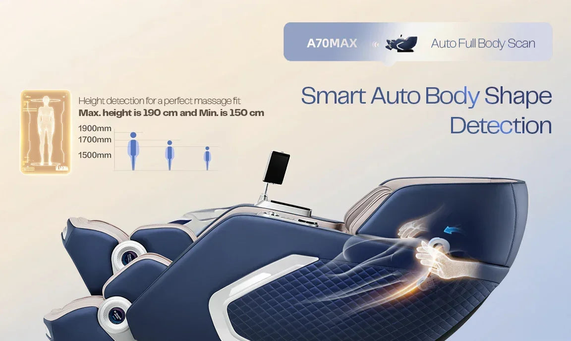 كرسي مساج Bi Stretch أزرق فاخر في السعودية بتقنية 4D ومساج ذكي | Bi Stretch blue luxury 4D massage chair Saudi Arabia